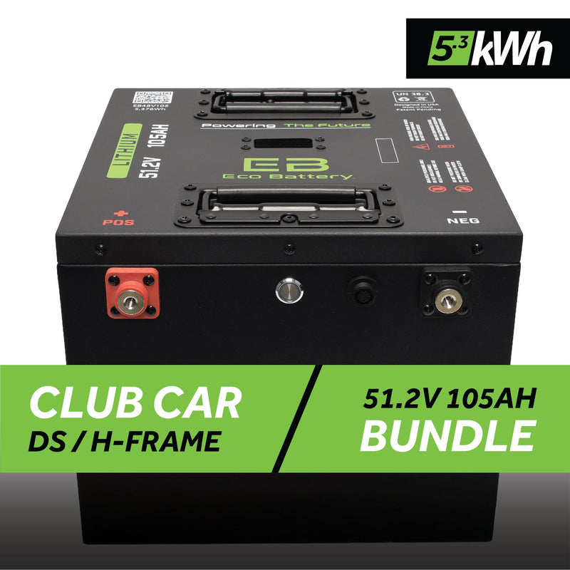 51V 105AH Thru-Hole Battery Bundle / Club Car DS / H-Frame