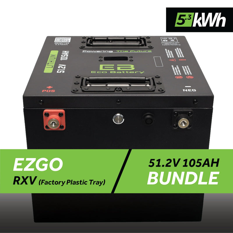 51V 105AH Thru-Hole Battery Bundle / EZGO RXV (Factory Plastic Tray)