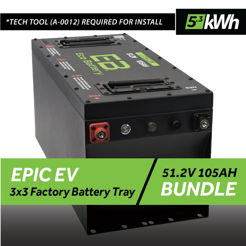 51V 105AH Skinny Battery Bundle / Epic EV (3 x 3 Factory Battery Tray)