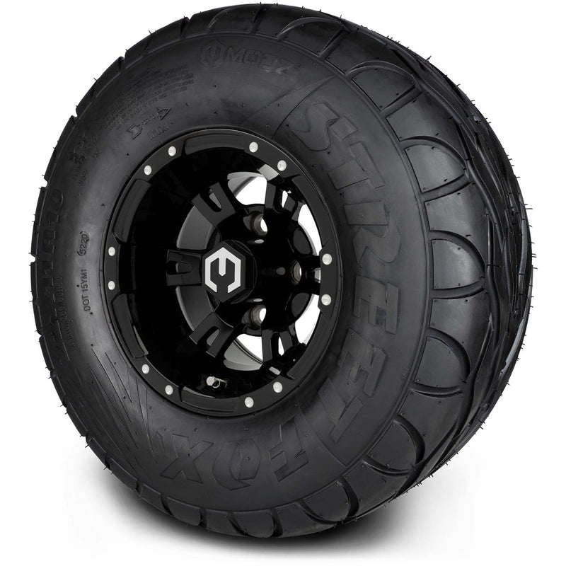 MODZ® 10" Ambush Glossy Black Wheels & Street Tires Combo