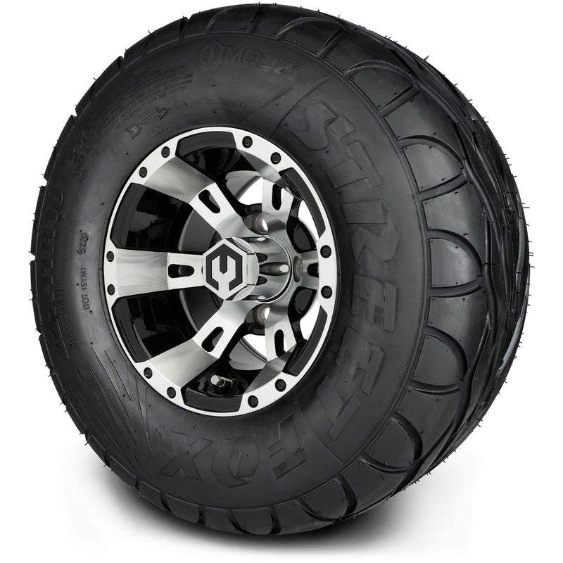 MODZ® 10" Ambush Machined Black Wheels & Street Tires Combo