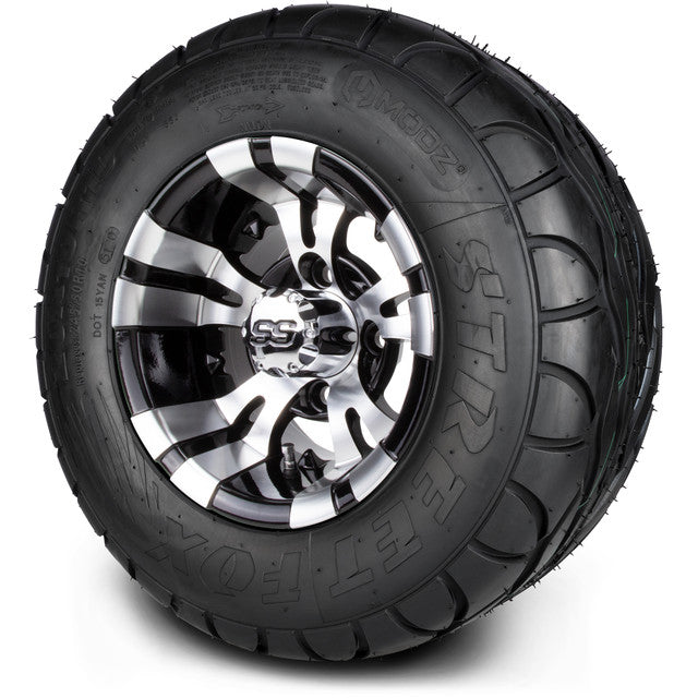 MODZ® 10" Vampire Machined Black Wheels & Street Tires Combo