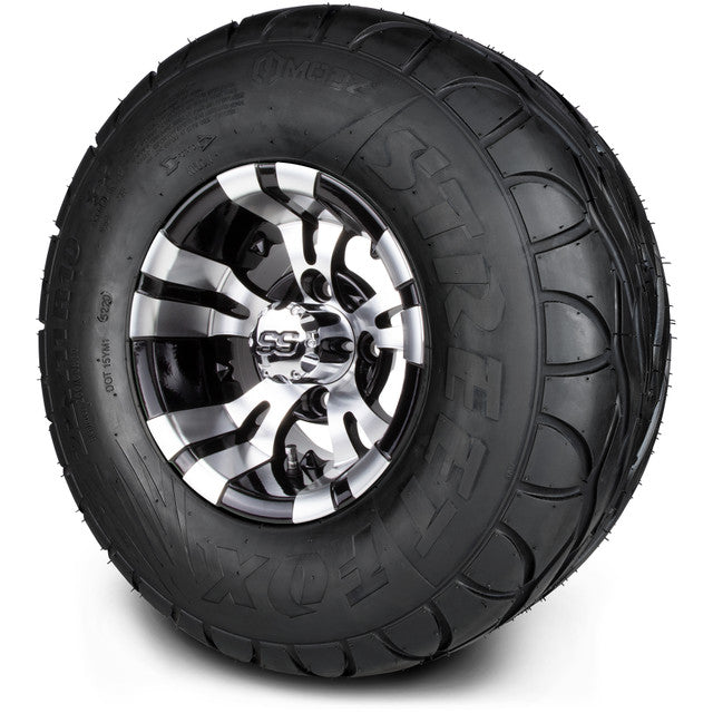 MODZ® 10" Vampire Machined Black Wheels & Street Tires Combo