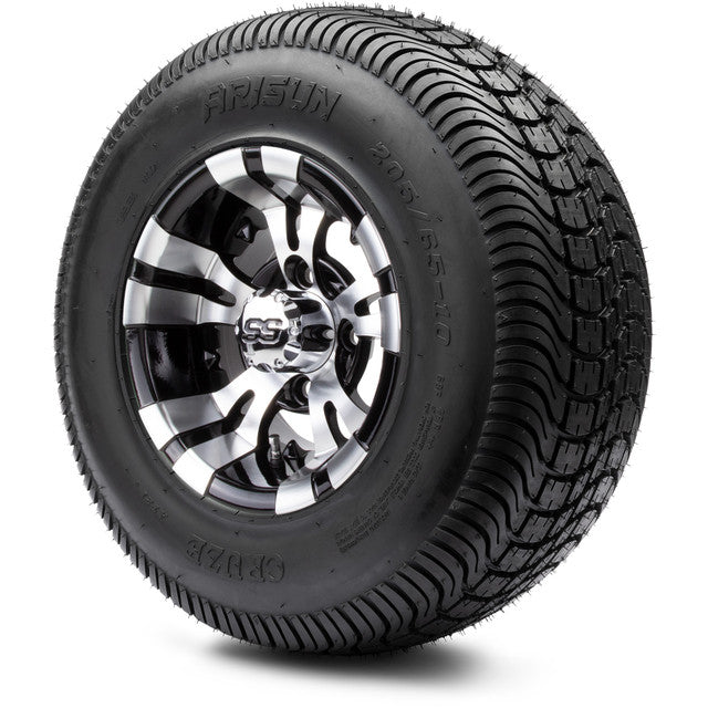 MODZ® 10" Vampire Machined Black Wheels & Street Tires Combo