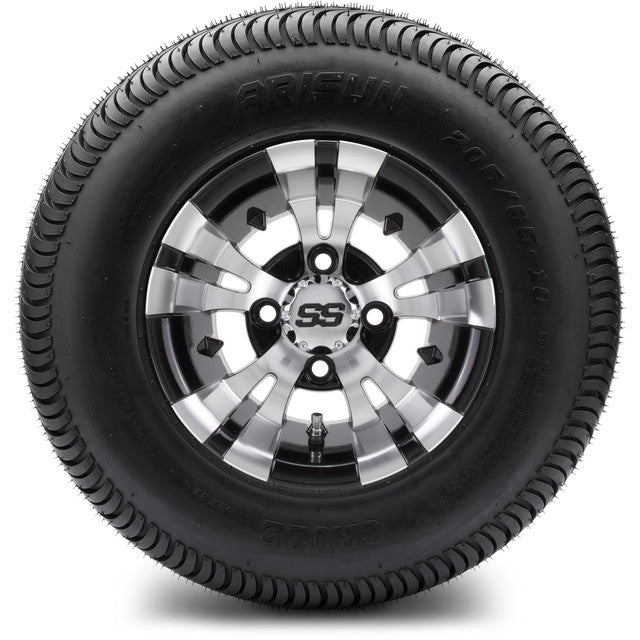 MODZ® 10" Vampire Machined Black Wheels & Street Tires Combo