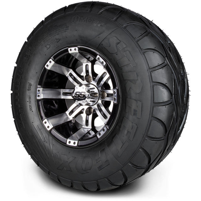 MODZ® 10" Tempest Machined Black Wheels & Street Tires Combo