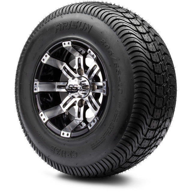 MODZ® 10" Tempest Machined Black Wheels & Street Tires Combo