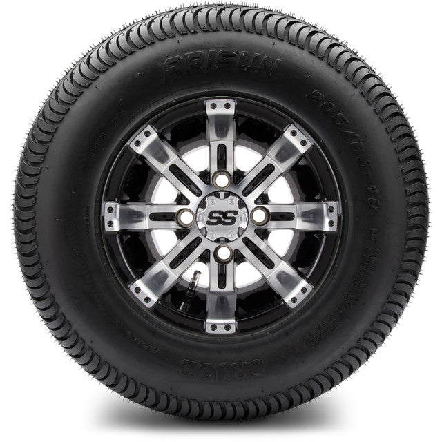 MODZ® 10" Tempest Machined Black Wheels & Street Tires Combo