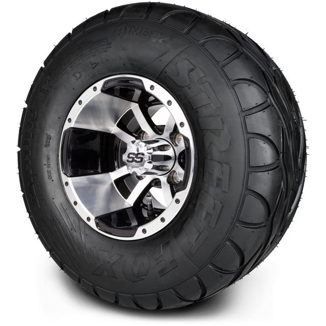 MODZ® 10" Medusa Machined Black Wheels & Street Tires Combo