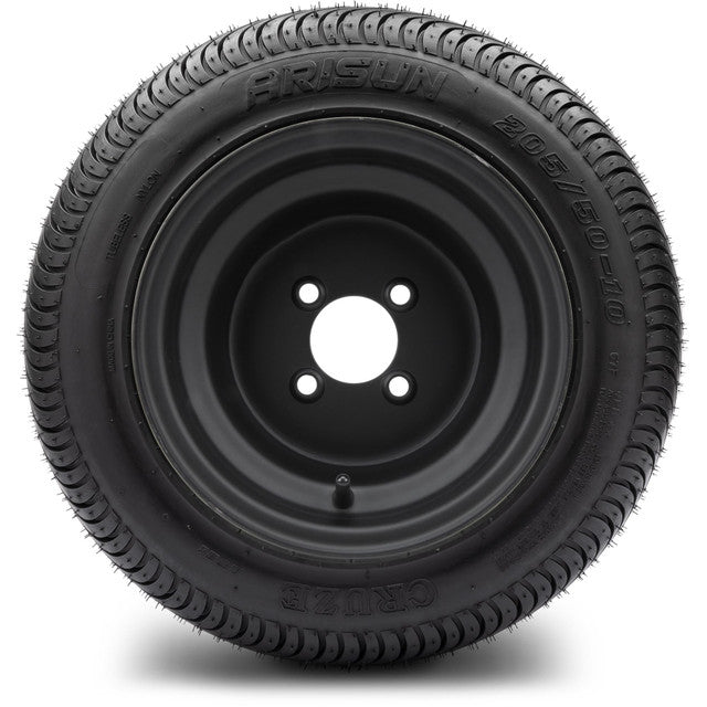 MODZ® 10" Steel Matte Black Wheels & Street Tires Combo