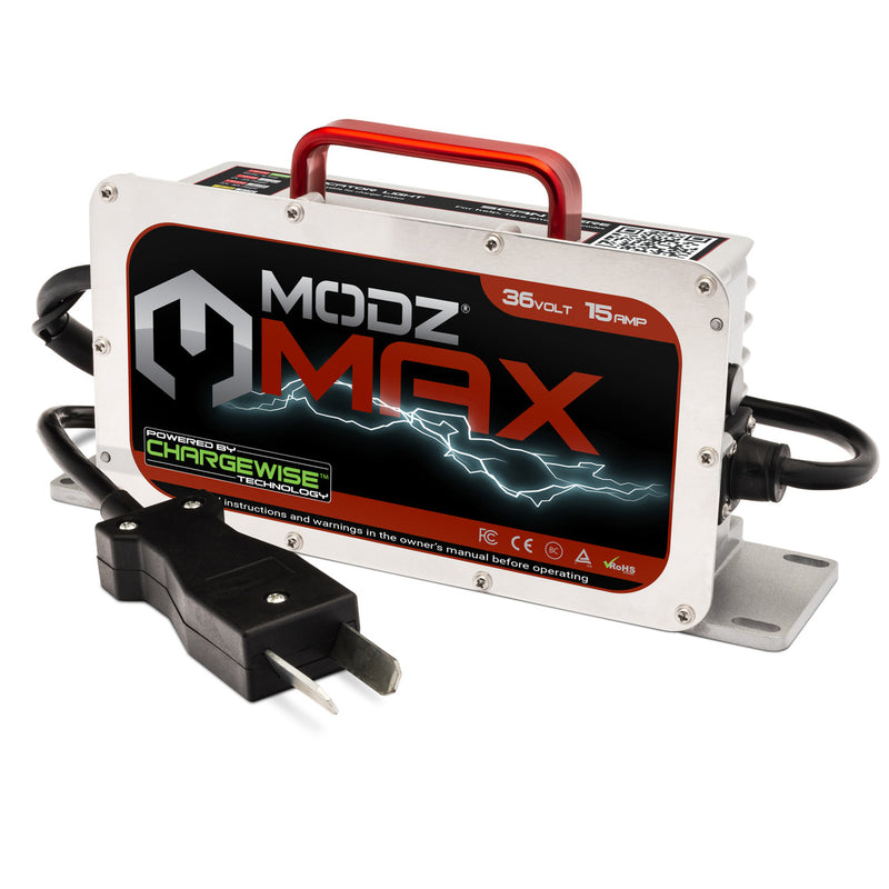 MODZ MAX36 15 Amp Charger for 36 Volt Golf Carts with Crowfoot Plug