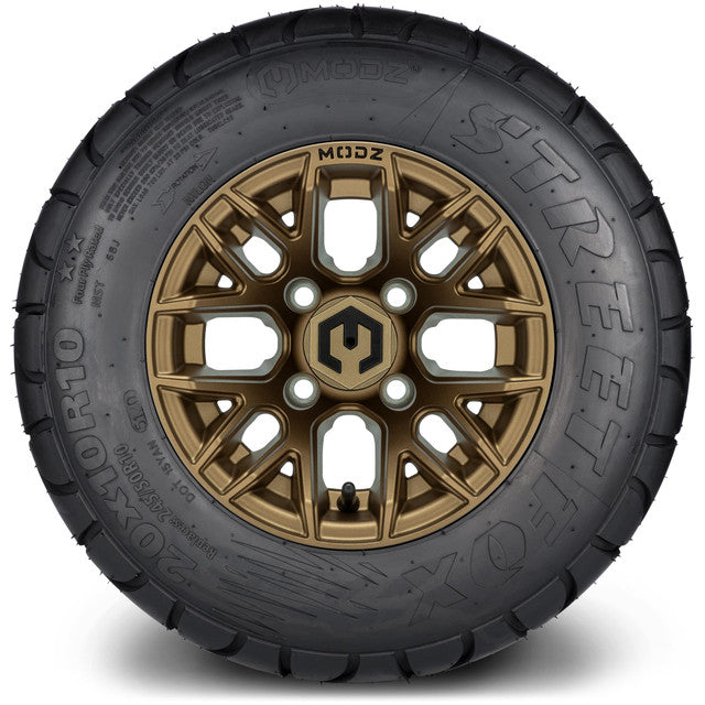 MODZ® 10" Matrix Matte Bronze Wheels & Street Tires Combo