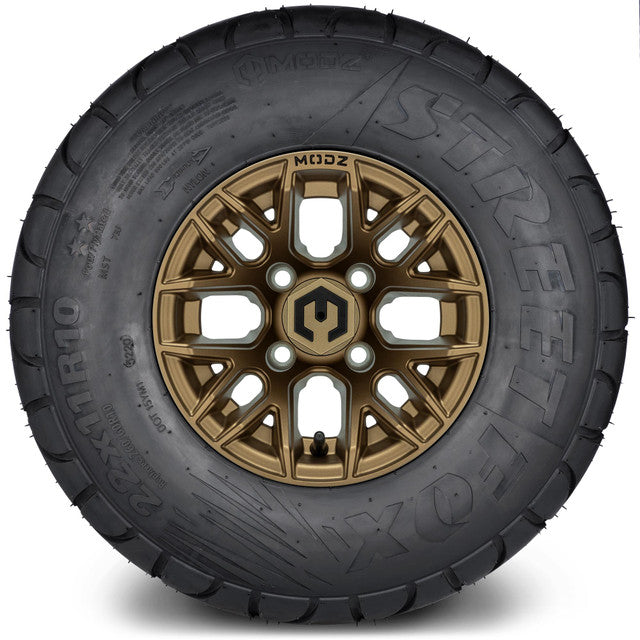 MODZ® 10" Matrix Matte Bronze Wheels & Street Tires Combo