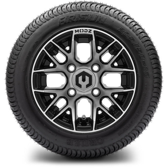 MODZ® 10" Matrix Machined Black Wheels & Street Tires Combo