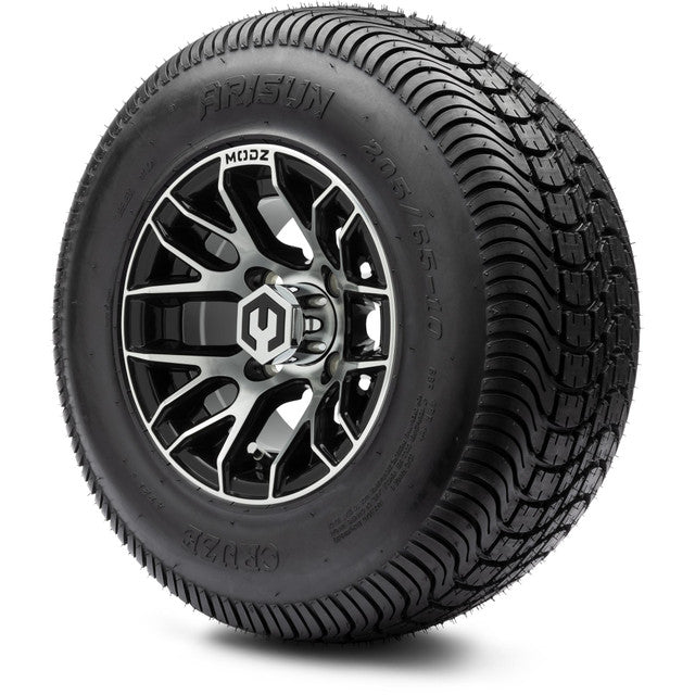 MODZ® 10" Matrix Machined Black Wheels & Street Tires Combo