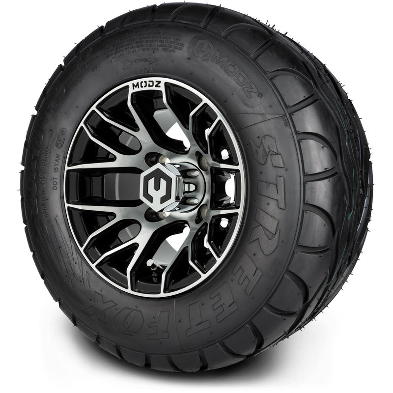 MODZ® 10" Matrix Machined Black Wheels & Street Tires Combo