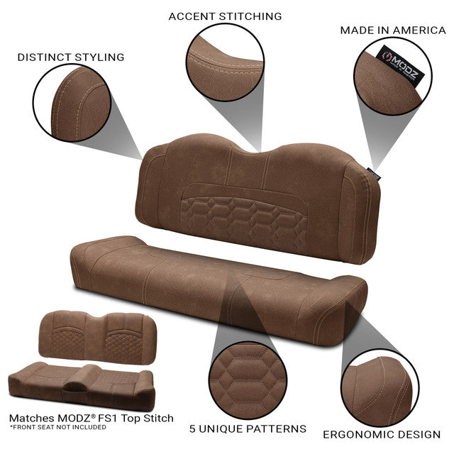 MODZ® RSC1 Top Stitch Rear Seat Cushion - Brown