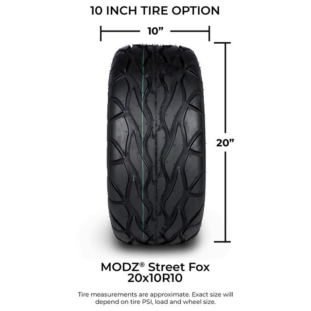 MODZ® 10" Matrix Machined Black Wheels & Street Tires Combo